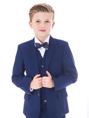 Festlicher Kinder Jungen Anzug 5tlg. blau Kommunionanzug Hochzeitsanzug