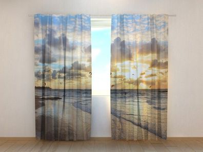 Fotogardinen "Traumhafter Ozean" Vorhang mit 3D Fotodruck, Maßanfertigung