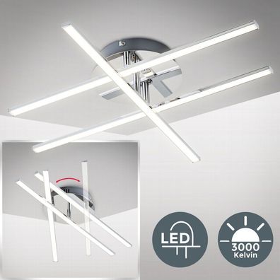 LED Design Decken-Lampe Decken-Leuchte 3-flammig modern Wohnzimmer chrom