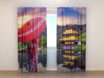Fotogardinen "Im Land der aufgehenden Sonne" Vorhang mit 3D Fotodruck, auf Maß