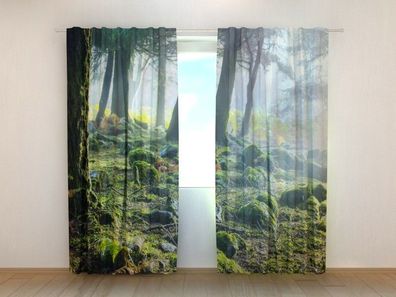 Fotogardinen "Regenwald bei Sonnenaufgang" Vorhang mit 3D Fotodruck, Maßanfertigung