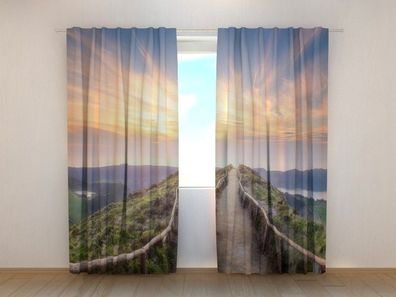 Fotogardinen "Sao Miguel Insel" Vorhang mit 3D Fotodruck, Maßanfertigung