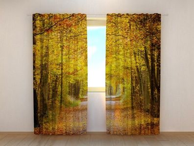 Fotogardinen "Ruhiger Park" Vorhang mit 3D Fotodruck, Maßanfertigung