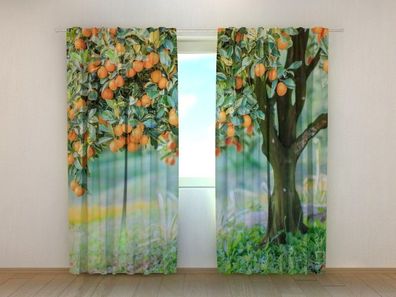 Fotogardinen "Mandarinenbaum" Vorhang mit 3D Fotodruck, Maßanfertigung