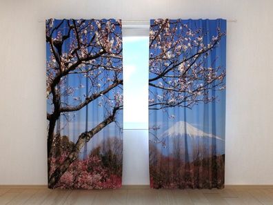 Fotogardinen "Fuji Berg" Vorhang mit 3D Fotodruck, Maßanfertigung