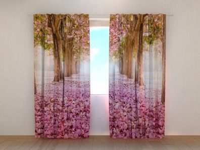 Fotogardinen "Magnolienallee" Vorhang mit 3D Fotodruck, Maßanfertigung