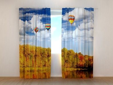 Fotogardinen "Herbstglück" Vorhang mit 3D Fotodruck, Maßanfertigung