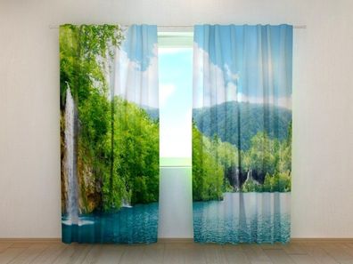 Fotogardinen "Wasserfälle" Vorhang mit 3D Fotodruck, Maßanfertigung