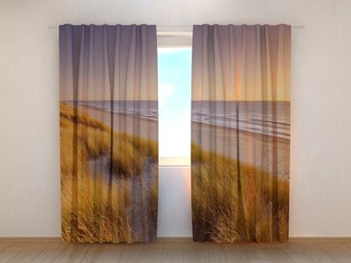 Fotogardinen "Sonnenuntergang in Niederlanden" Vorhang mit 3D Fotodruck, auf Maß