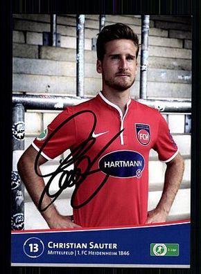 Christian Sauter 1. FC Heidenheim 2013-14 Autogrammkarte + A53556