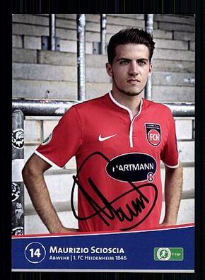 Maurizio Scioscia 1. FC Heidenheim 2013-14 Autogrammkarte + A53557