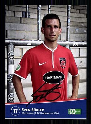 Sven Sökler 1. FC Heidenheim 2013-14 Autogrammkarte + A53560