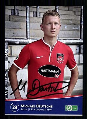 Michael Deutsche 1. FC Heidenheim 2013-14 Autogrammkarte + A53563