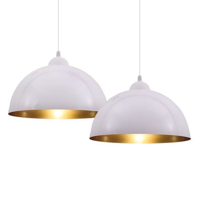 2x Design Pendel-Leuchte Hängelampe weiß Wohnzimmer Esszimmer Schlafzimmer-Lampe