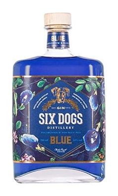 Six Dogs Blue Gin in der 0,70 Ltr. Flasche aus Südafrika