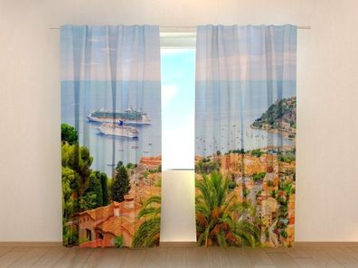 Fotogardinen "Lagune in Nizza" Vorhang mit 3D Fotodruck, Maßanfertigung
