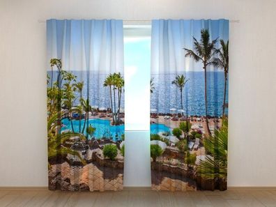 Fotogardinen "Hotel" Vorhang mit 3D Fotodruck, Maßanfertigung