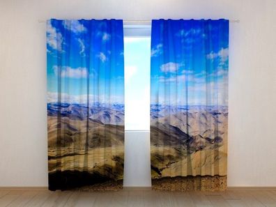 Fotogardinen "Goldene Berge" Vorhang mit 3D Fotodruck, Maßanfertigung