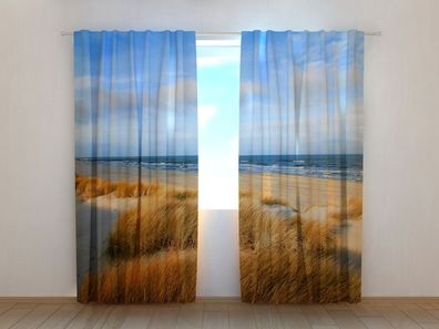 Fotogardinen "Dünen an der Ostseeküste" Vorhang mit 3D Fotodruck, Maßanfertigung