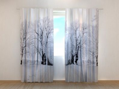 Fotogardinen "Winterweg" Vorhang mit 3D Fotodruck, Maßanfertigung