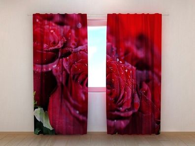 Fotogardinen "Traumhafte Rosen" Vorhang mit 3D Fotodruck, Maßanfertigung
