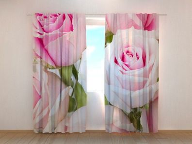 Fotogardinen "Königliche Rosen" Vorhang mit 3D Fotodruck, Maßanfertigung