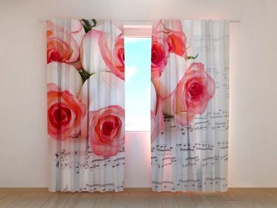 Fotogardinen "Magie der Rosen" Vorhang mit 3D Fotodruck, Maßanfertigung