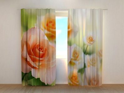 Fotogardinen "Braut Rosen" Vorhang mit 3D Fotodruck, Maßanfertigung