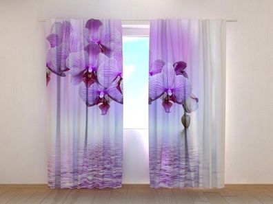 Fotogardinen "Lilafarbene Schönheit" Vorhang mit 3D Fotodruck, Maßanfertigung
