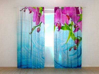 Fotogardinen "Auffällige Orchidee" Vorhang mit 3D Fotodruck, auf Maß