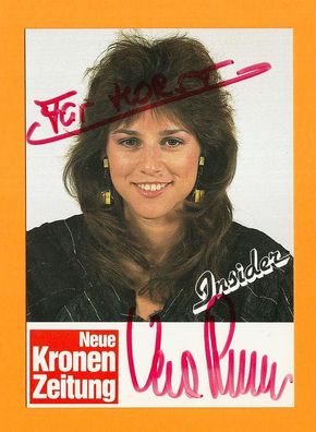 Vera Russwurm ( österreichische Moderatorin ) - persönlich signierte. Autogrammkarte