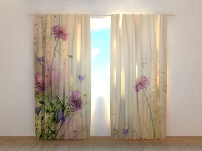 Fotogardinen "Blumenfeld" Vorhang mit 3D Fotodruck, Maßanfertigung