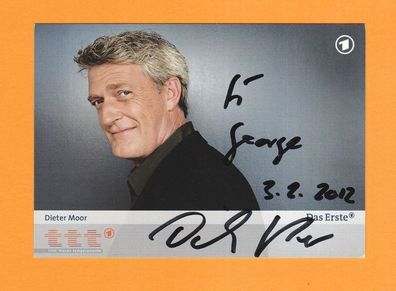 Dieter Moor ( Schweizer Fernsehmoderator ) - persönlich signierte. Autogrammkarte