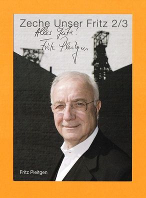 Fritz Pleitgen ( deutscher Journalist ) - persönlich signierte. Autogrammkarte