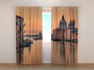 Fotogardinen "Sonnenuntergang in Venedig" Vorhang mit 3D Fotodruck, Maßanfertigung