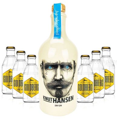 Knut Hansen Hamburg Dry Gin 0,5l ( 42% Vol) + 6x Goldberg Tonic Water 0,2l MEHR