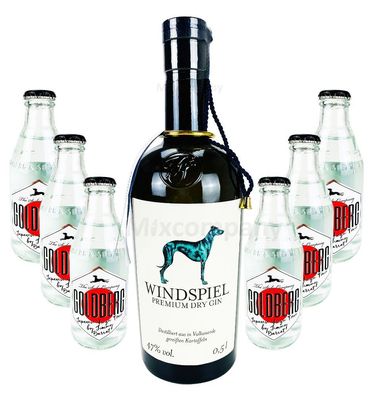 Windspiel Premium Dry Gin 0,5l (47% Vol) + 6x Goldberg Japanese Yuzu Tonic 0,2l