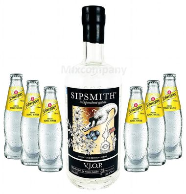 Sipsmith V.J.O.P. Gin 0,7l (57,7% Vol)+ 6x Schweppes Indian Tonic Water 0,2l ME