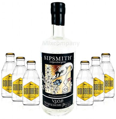 Sipsmith V.J.O.P. Gin 0,7l (57,7% Vol) + 6x Goldberg Tonic Water 0,2l Mehrweg B