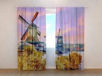 Fotogardinen "Alte Mühle" Vorhang mit 3D Fotodruck, Maßanfertigung