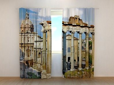 Fotogardinen "Antike Säulen" Vorhang mit 3D Fotodruck, Maßanfertigung