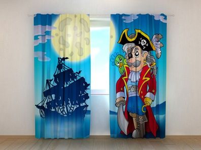 Fotogardinen "Pirat" Vorhang mit 3D Fotodruck, Maßanfertigung
