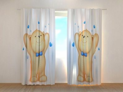 Fotogardinen "Süsse Bären" Vorhang mit 3D Fotodruck, Maßanfertigung