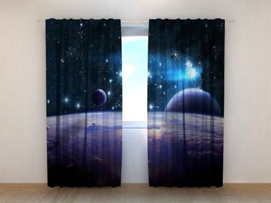 Fotogardinen "Unglaublicher Weltraum" Vorhang mit 3D Fotodruck, Maßanfertigung