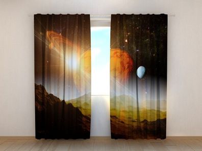 Fotogardinen "Planeten" Vorhang mit 3D Fotodruck, Maßanfertigung