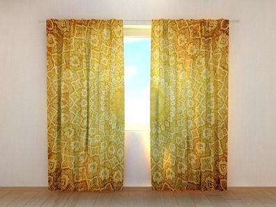 Fotogardinen "Sonnenmuster" Vorhang mit 3D Fotodruck, Maßanfertigung