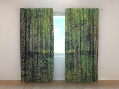Fotogardinen "Bäume und Unterholz" Vorhang mit 3D Fotodruck, Maßanfertigung