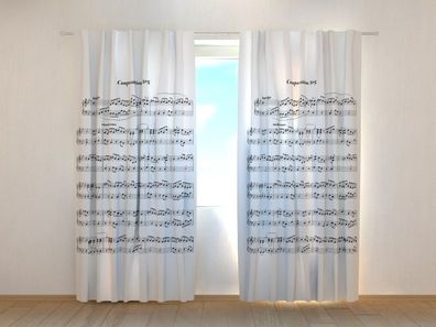 Fotogardinen "Musiknoten" Vorhang mit 3D Fotodruck, Maßanfertigung