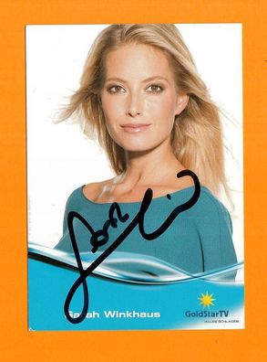 Sarah Winkhaus ( Moderatorin Goldstar TV) - persönlich signierte. Autogrammkarte