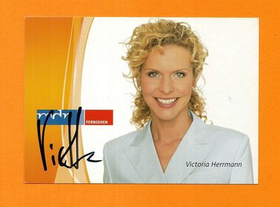 Victoria Herrmann ( Moderatorin MDR ) - persönlich signierte. Autogrammkarte